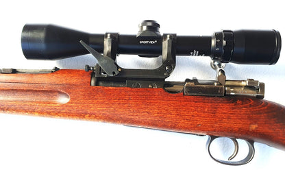 Langer Schwedenmauser Kal. 6,5x55 mit Zielfernrohr und originalgetreuer Seitenmontage